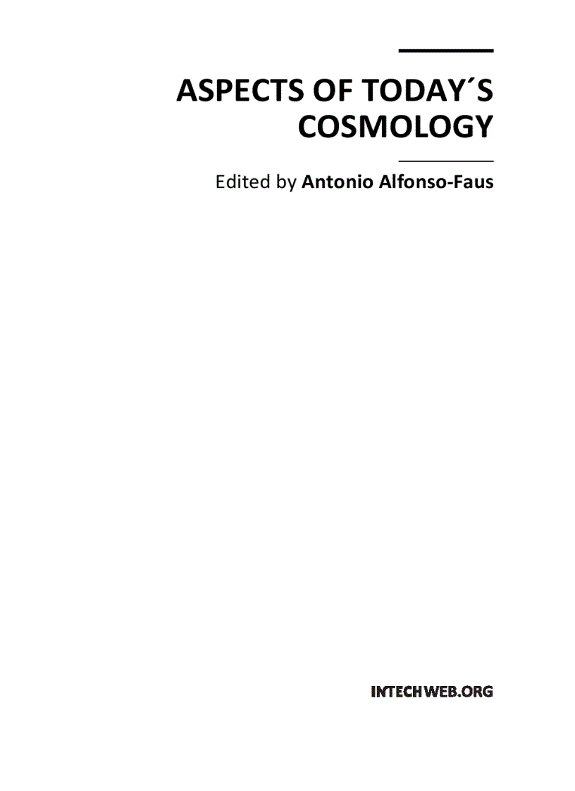 Aspects of TodayÂ s Cosmology