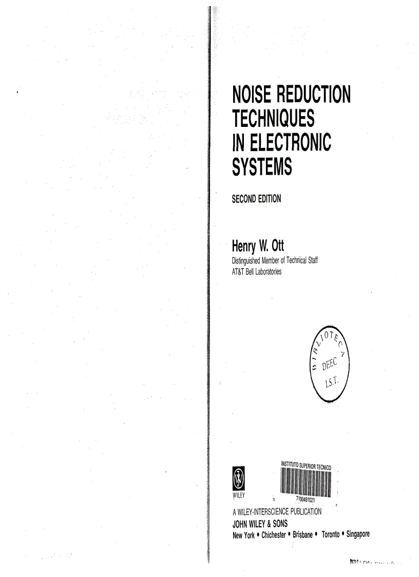 Noise Reduction Techniquesin Electrical Systems