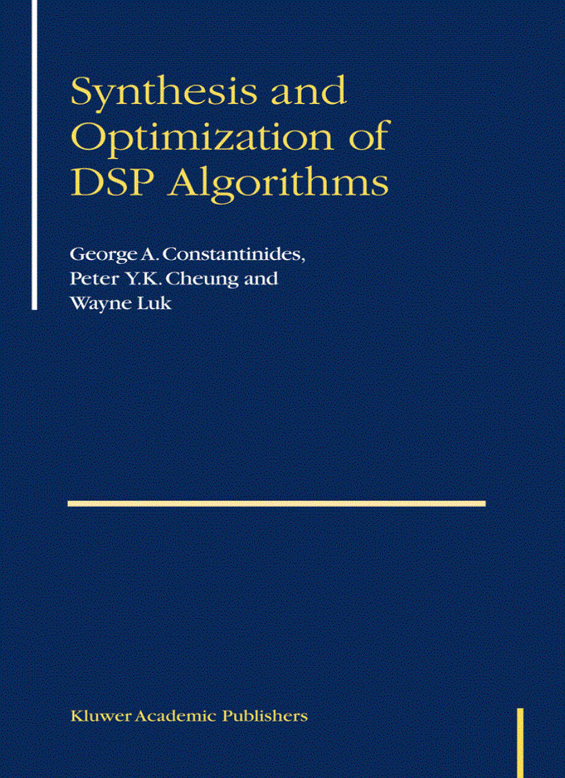 Synthesis and optimization of DSP algorithms