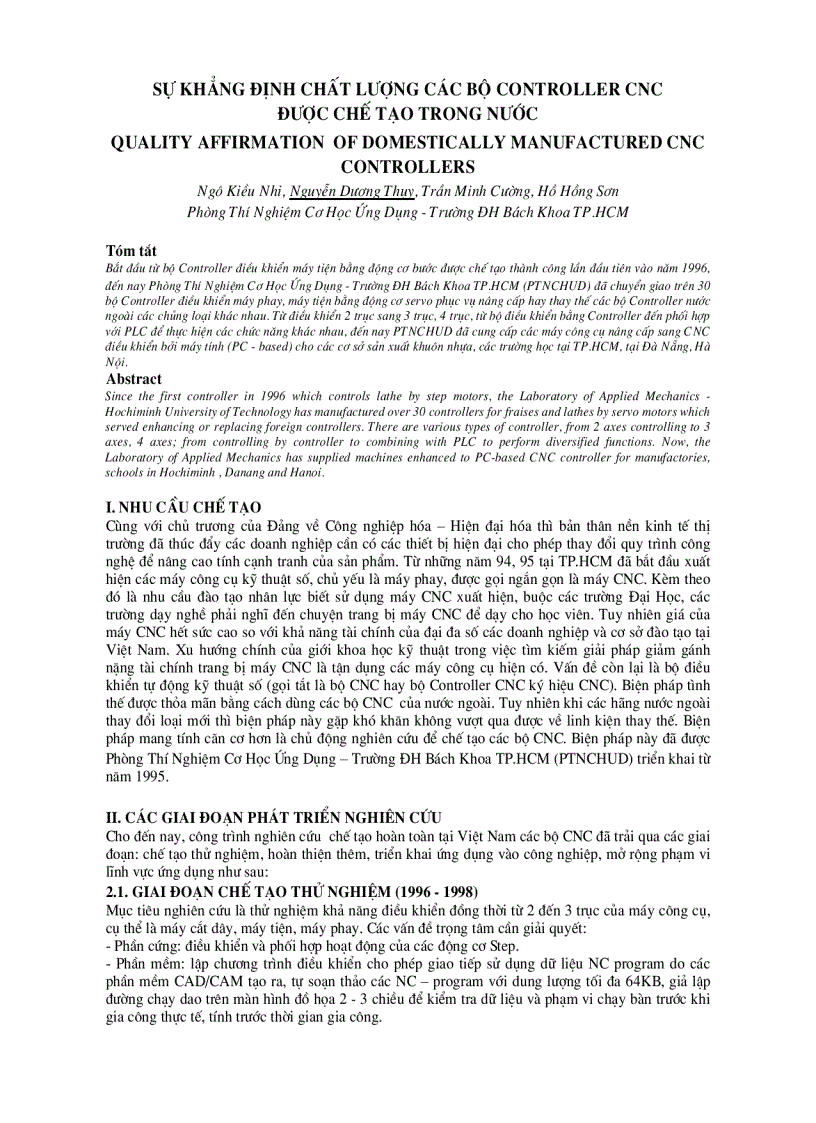 Sự khẳng định chất lượng của các bộ CNC Controller được chế tạo trong nước