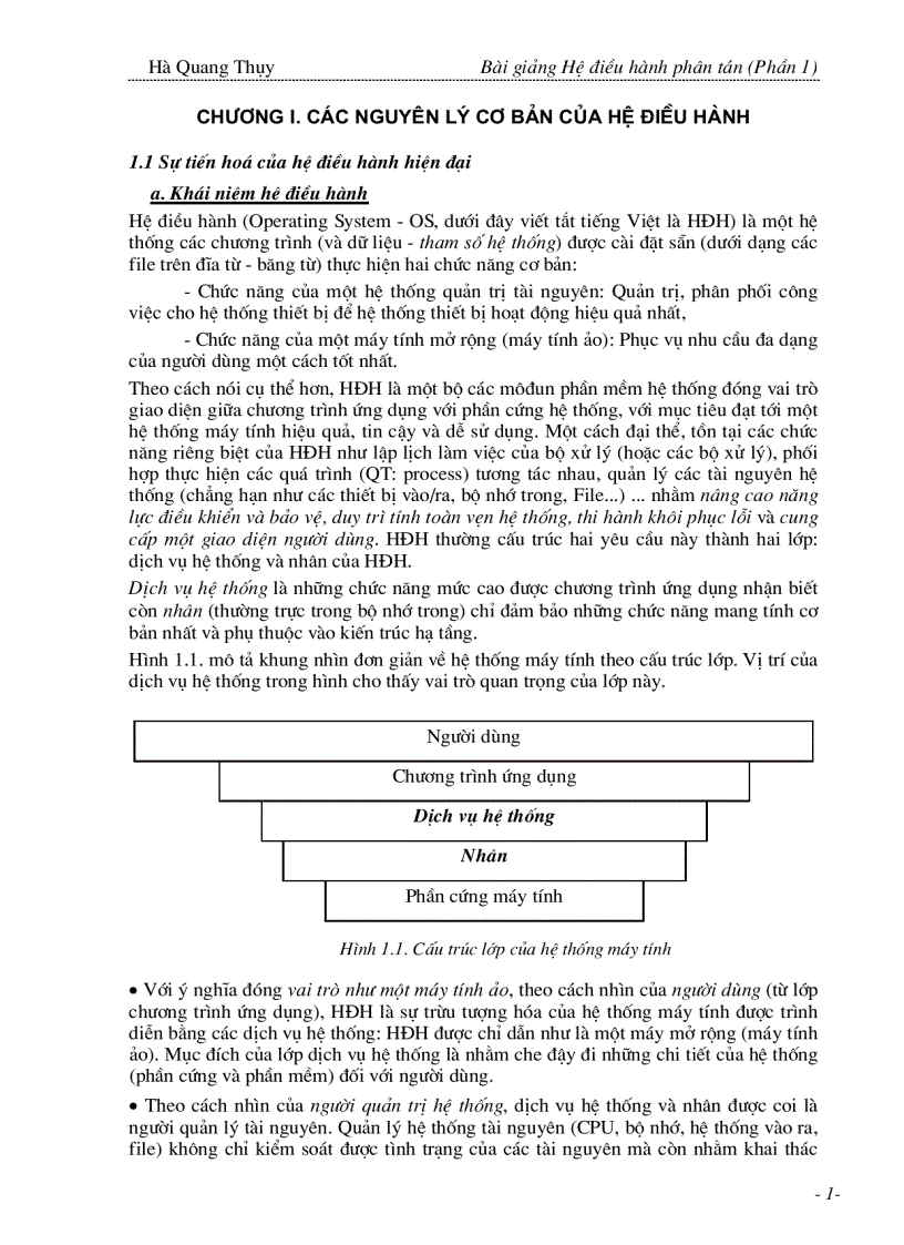 Cơ bản về hệ điều hành phân tán Phần 1