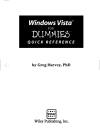 Windows Vista For Dummies Quick Reference