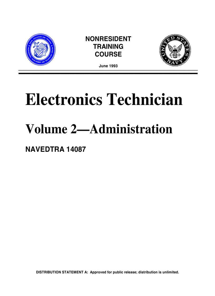 electronics technician volume 2 administration