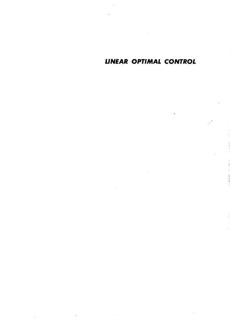 Linear Optimal Control