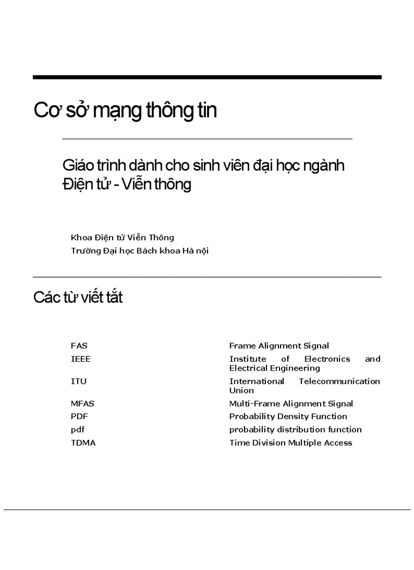 Giáo trình cơ sở mạng thông tin