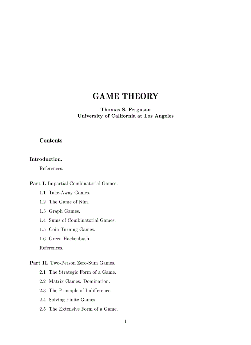 Game Theory Text