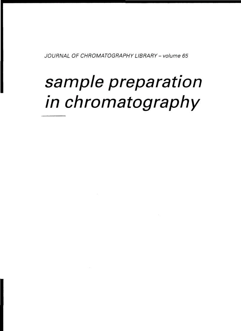 Sample Preparation in Chromatography