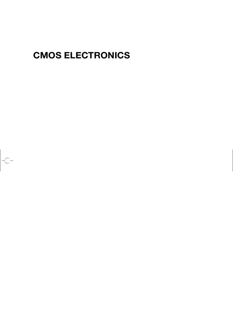 CMOS Electronics How It Works How It Fails