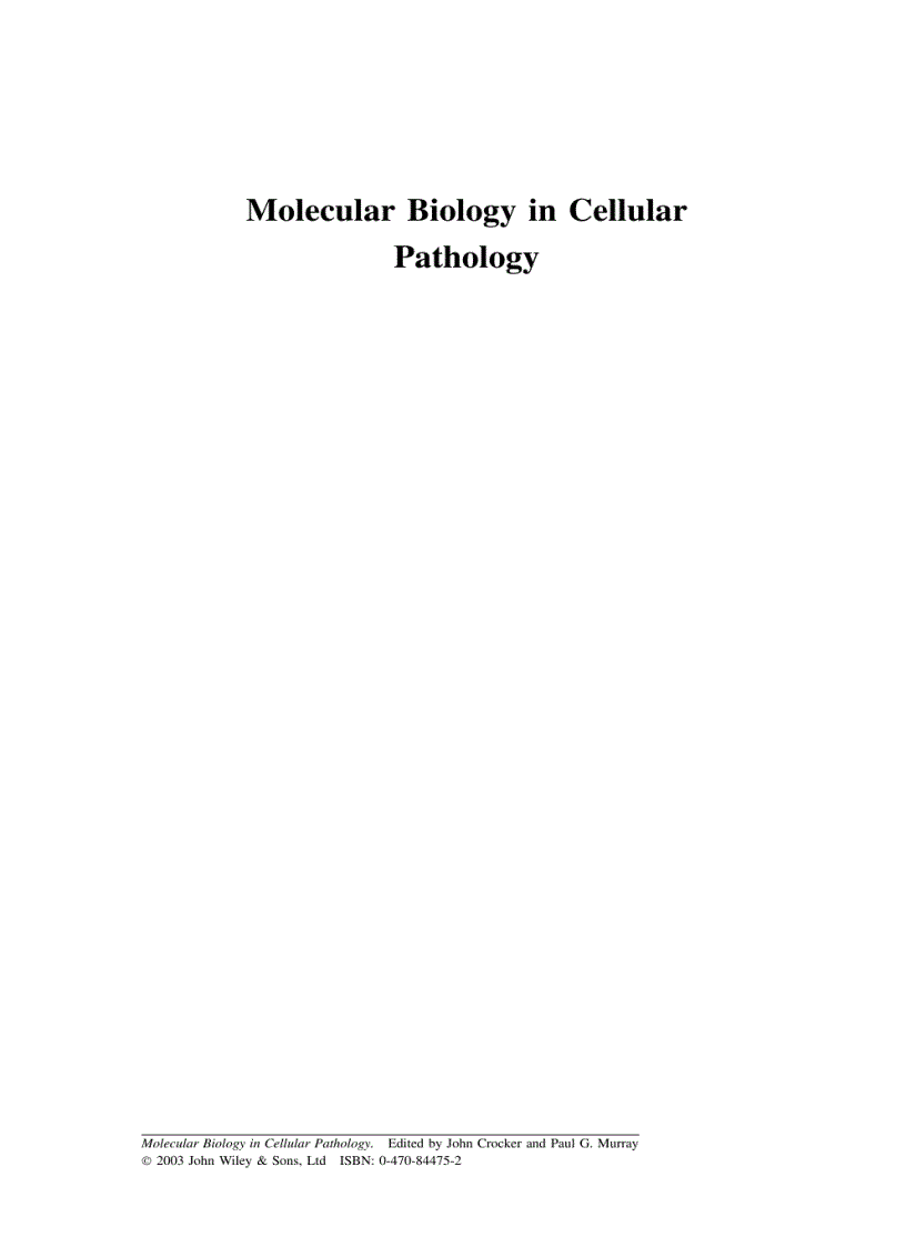 Molecular Biology in Cellular Pathology