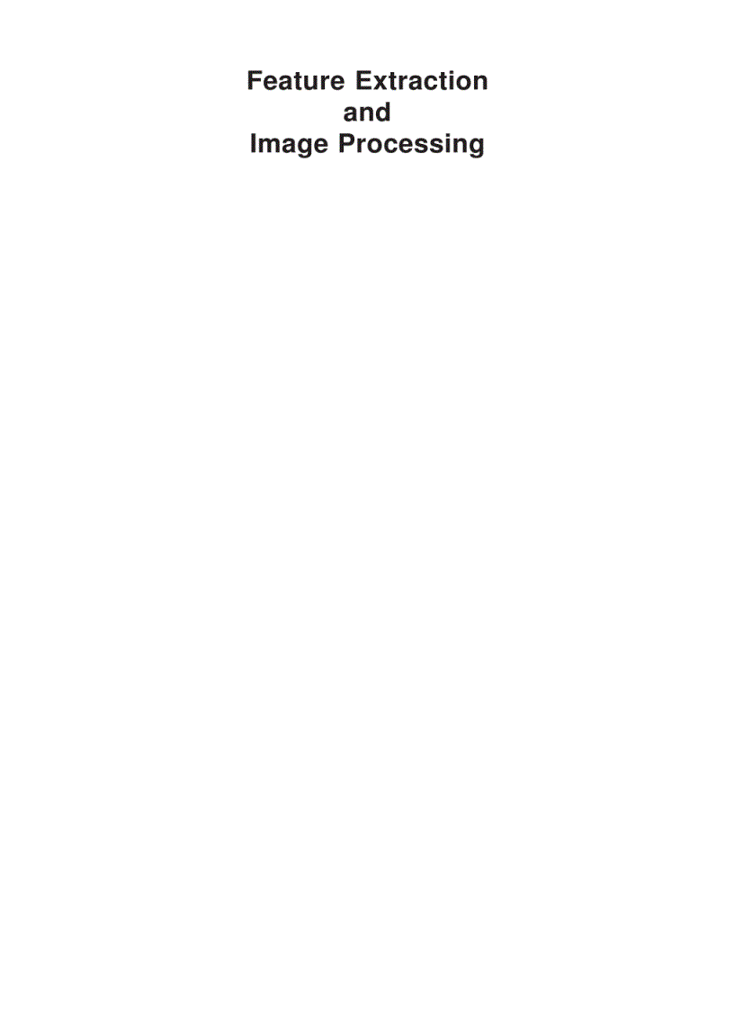 Feature Extraction and Image Processing
