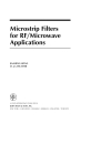 Microstrip Filters for RF Microwave Applications