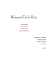 Mathematical Tools for Physics