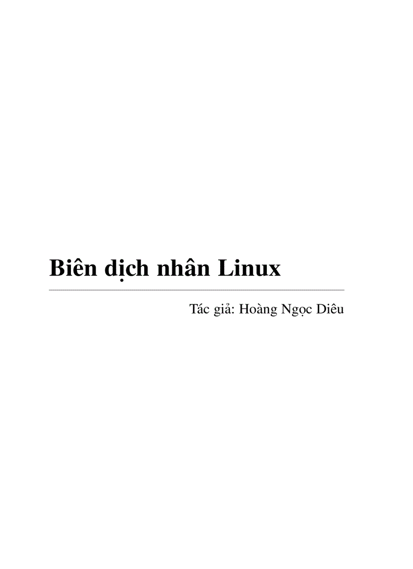 Biên dịch nhân kernel Linux