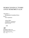 Semiconductors and Semimetals Volume 21 Hydrogenated Amorphous Silicon Part D Device Applications