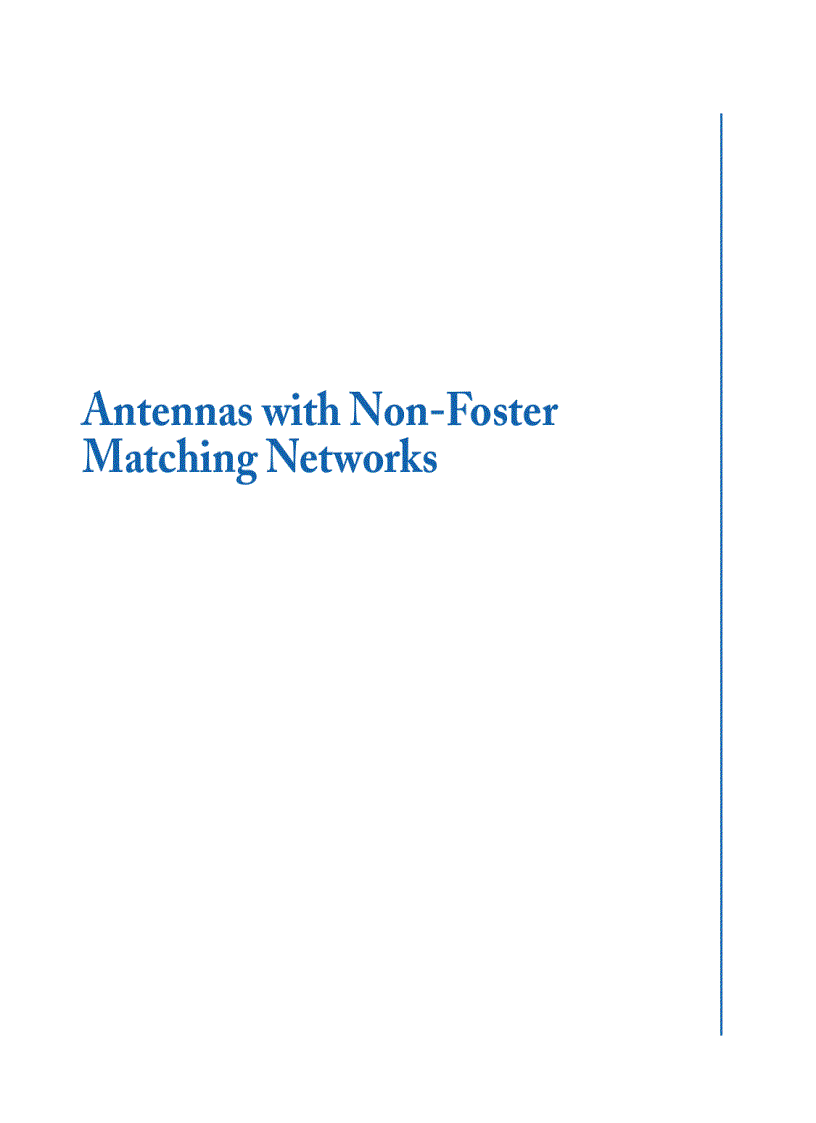 Antennas With Non Foster Matching Networks