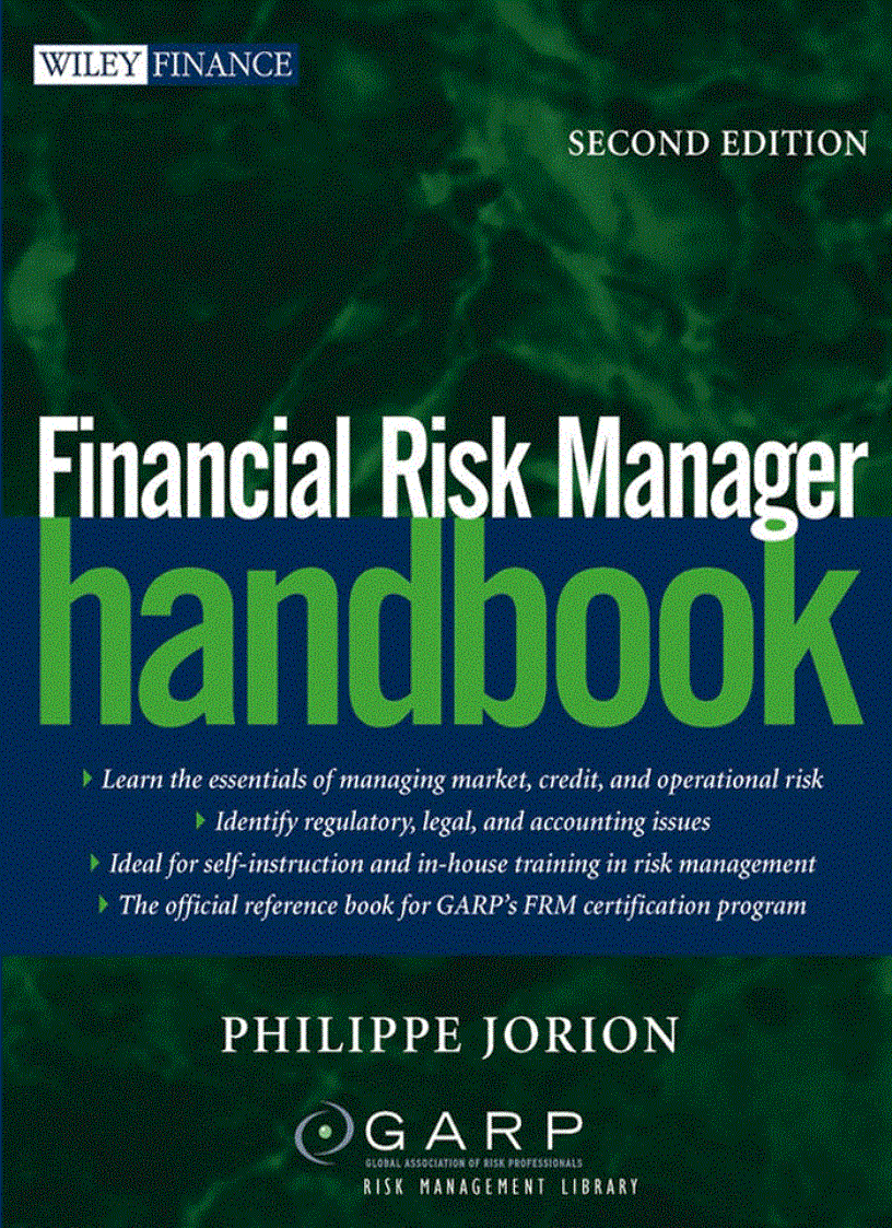 Financial Risk Manager Handbook Second Edition