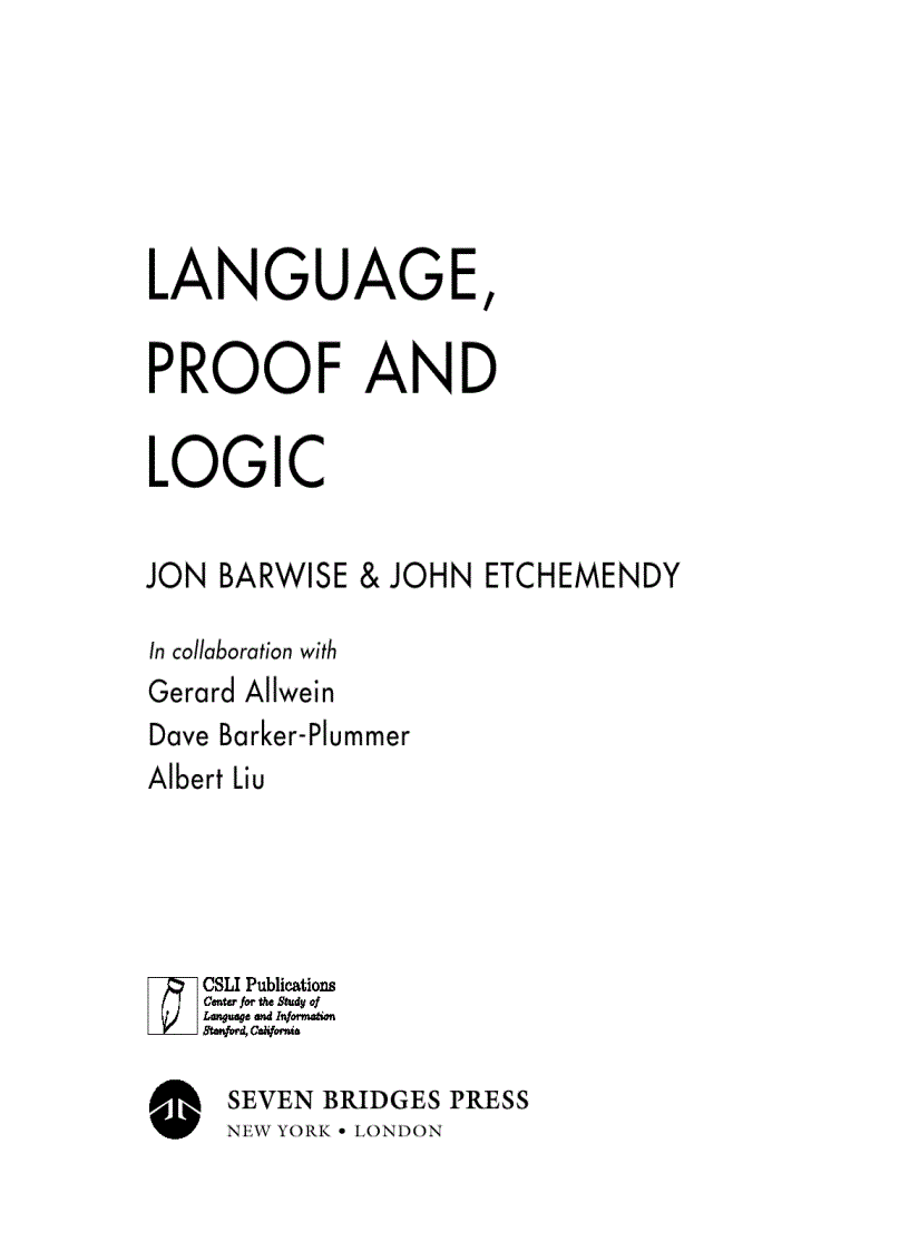 Language Proof And Logic