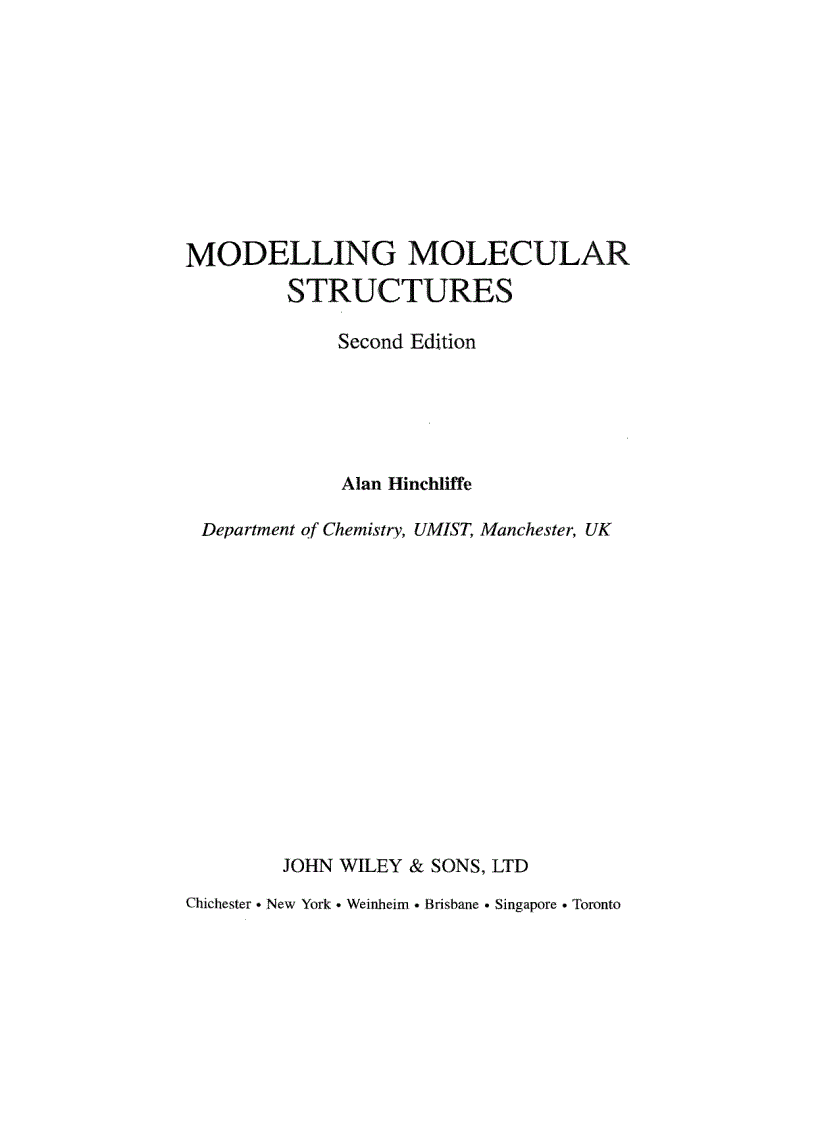 Modelling molecular structures 2d ed