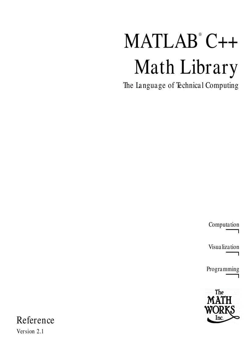 Matlab C Math Library