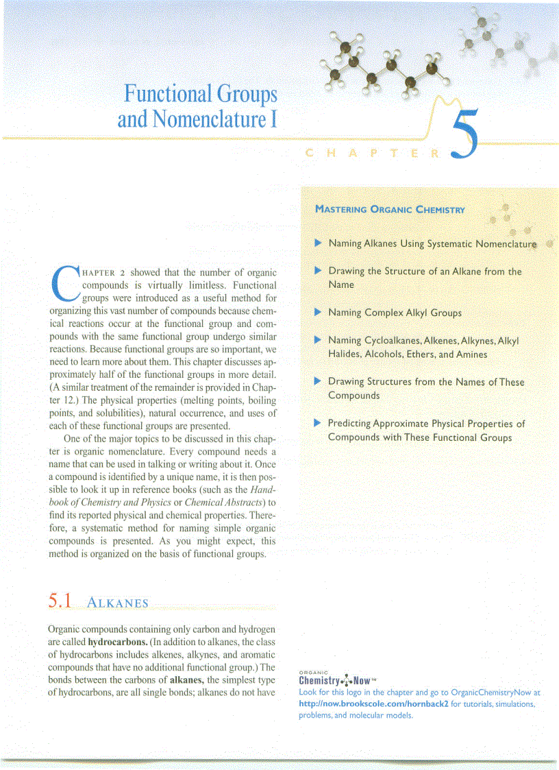 Functional Groups and Nomenclature I