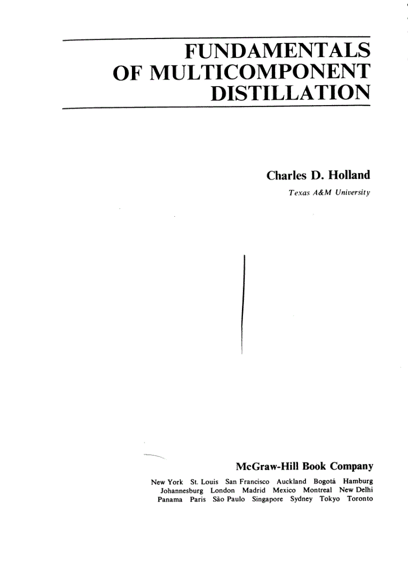 Fundamentals of multicomponent distillation