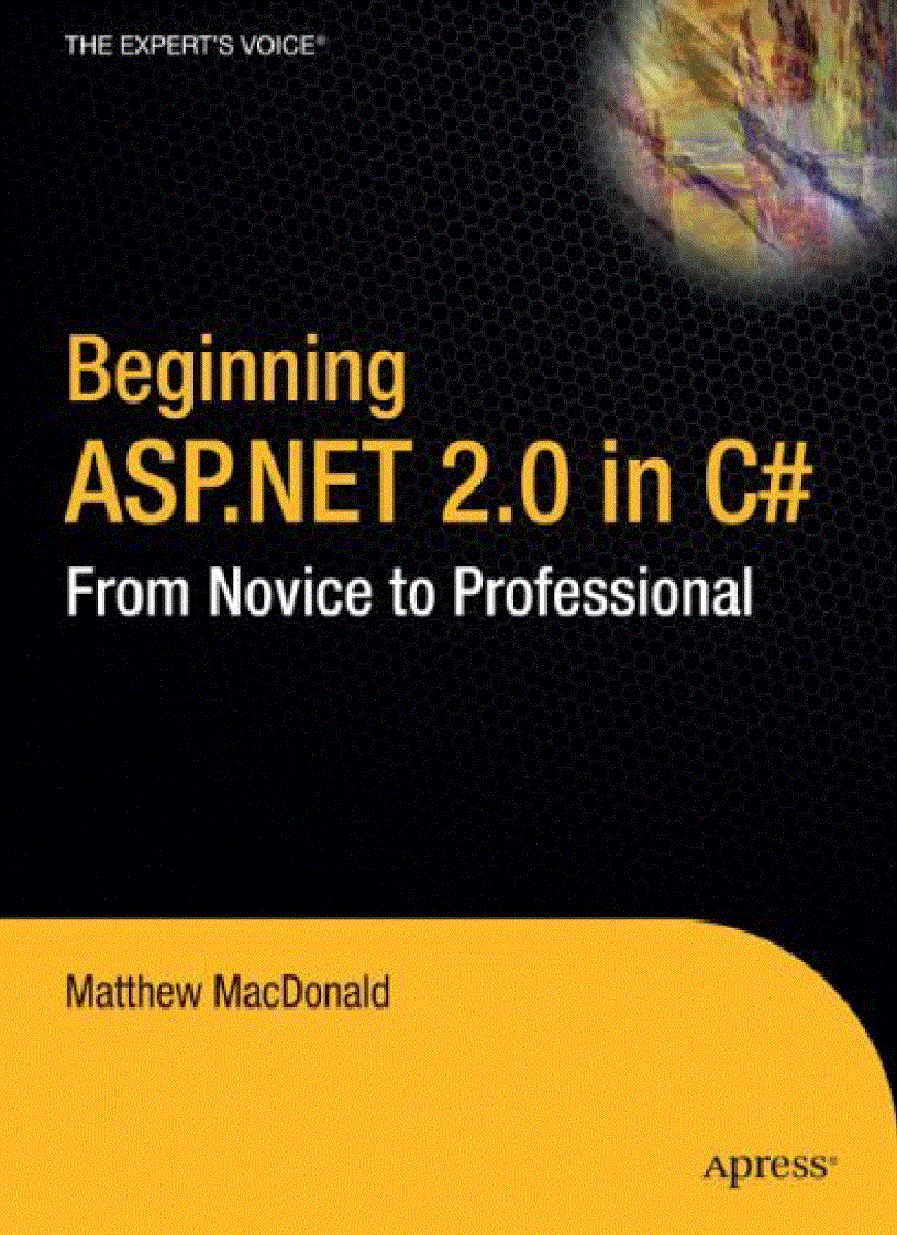 Beginning ASP NET 2 0 in C Sharp 2005 From Novice to Professional