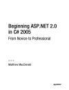 Beginning ASP NET 2 0 in C Sharp 2005 From Novice to Professional