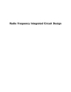 Radio Frequency Integrated Circuit Design