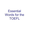 Essential Words for the Toefl