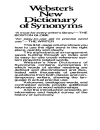 Webster s New Dictionary of Synonyms A Dictionary of Discriminated Synonyms with Antonyms and Analogous and Contrasted Words