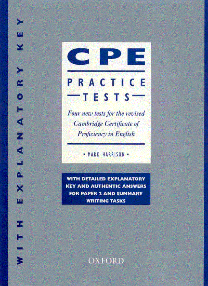 Certificate In Proficiency English Tests Oxford