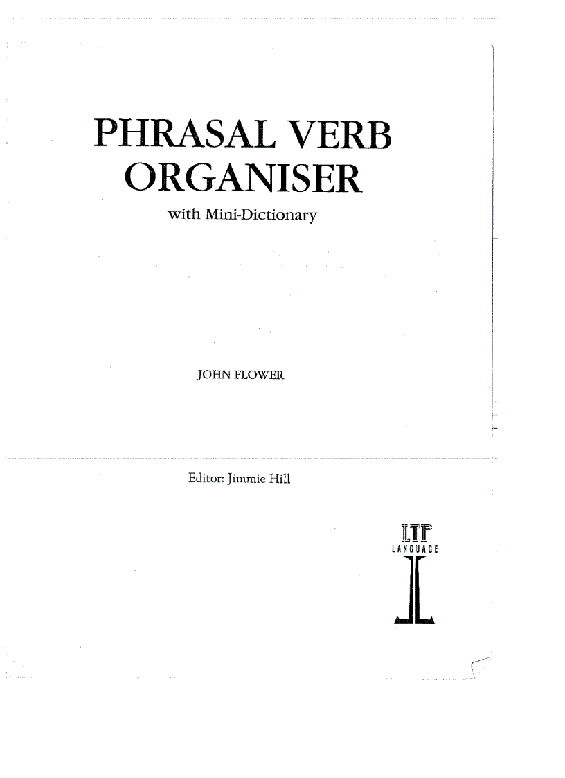 Phrasal Verb Organiser With Mini Dictionary