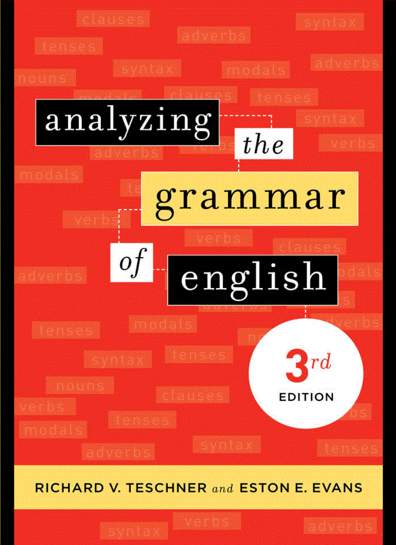 Analyzing the Grammar of English 3rd edition