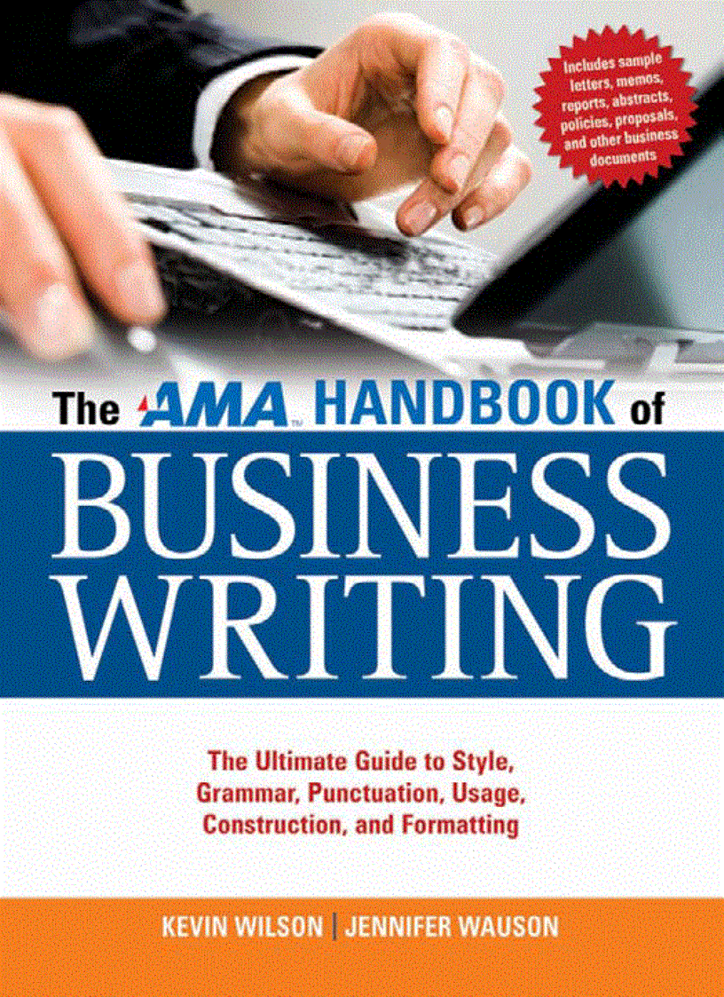 The AMA HANDBOOKS of BUSINESS WRITING