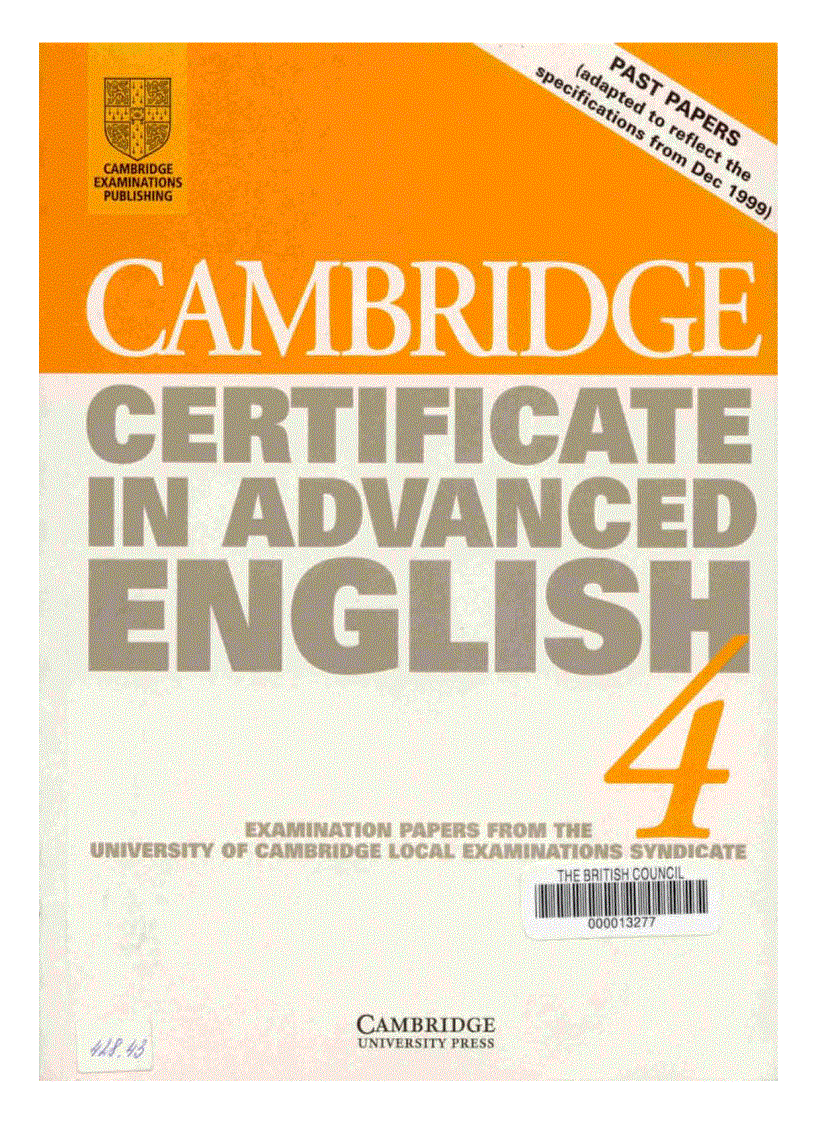 Cambridge Certificate In Advanced English 4