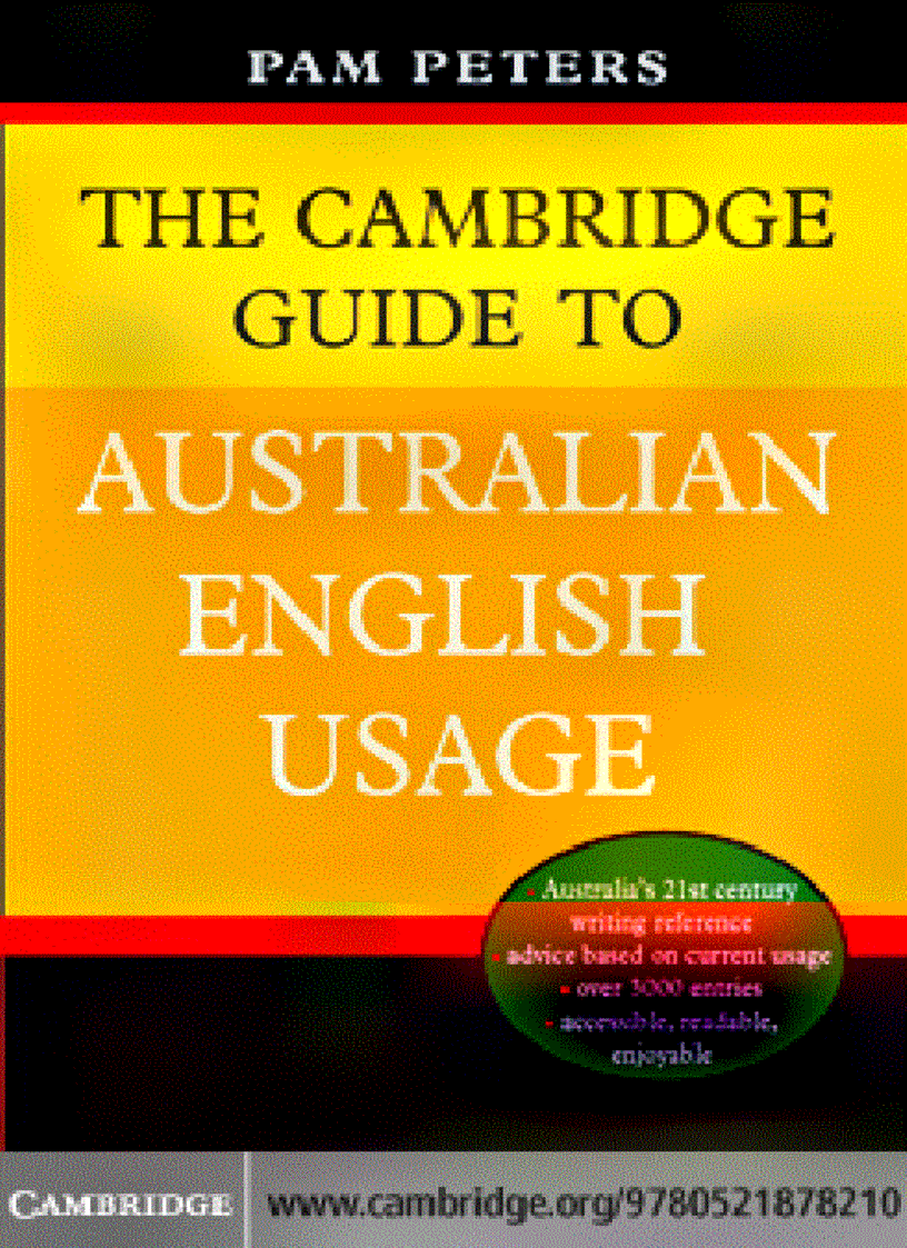 The Cambridge Guide to Australian English Usage