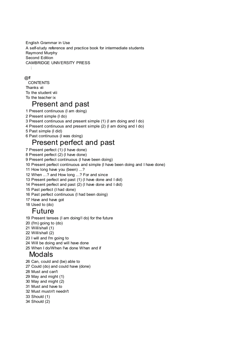 English Grammar In Use Intermediate incl Answers 1