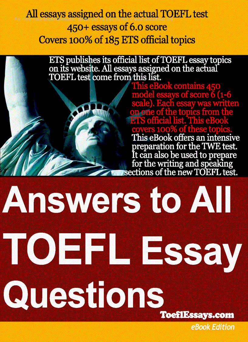 Answer to all TOEFL essays