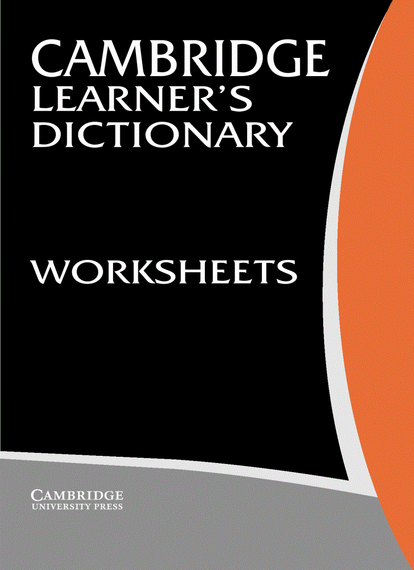 CAMBRIDGE LEARNER S DICTIONARY wordsheets