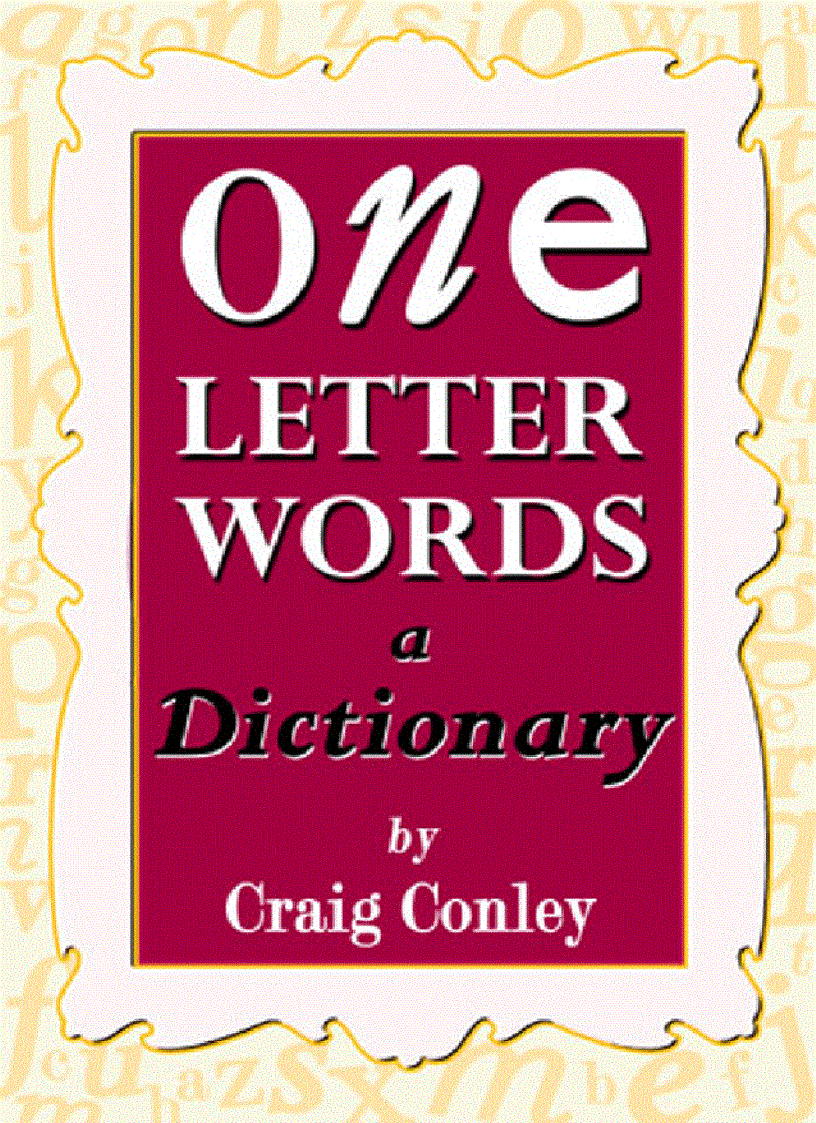 One letter Words A Dictionary