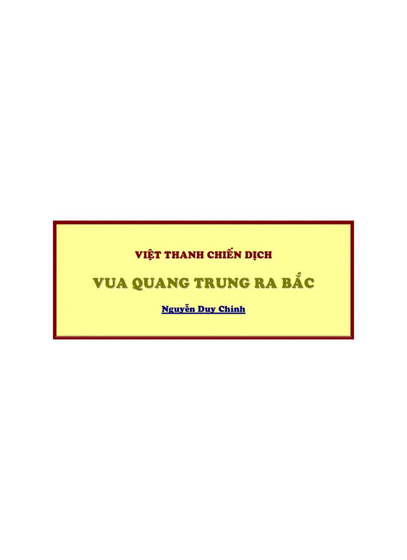 Vua Quang Trung Ra Bắc