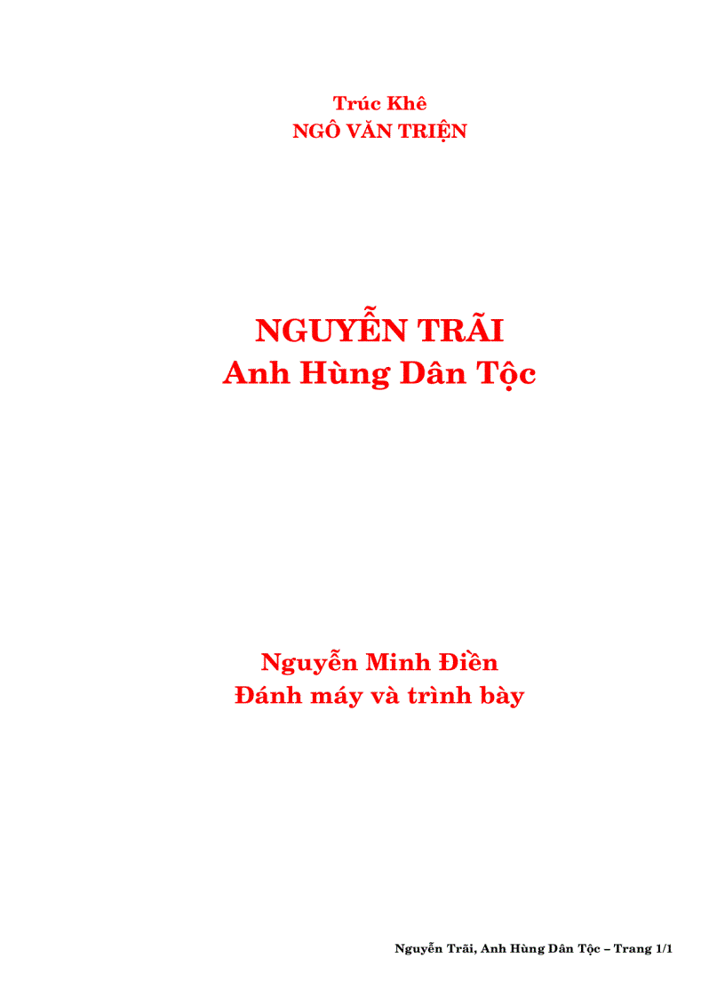 Nguyễn Trãi anh hùng dân tộc