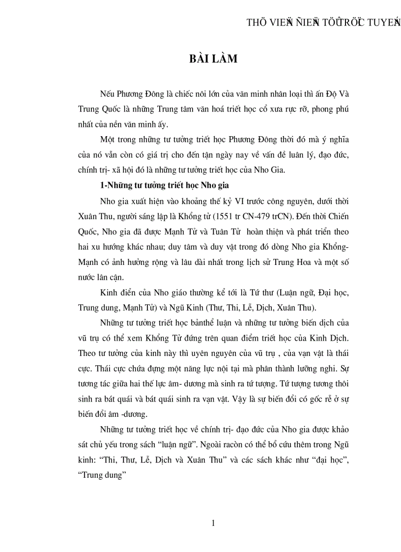 Hãy nêu một nội dung của tư tưởng triết học phương đông thời cổ đại và ý nghĩa phương pháp luận rút ra