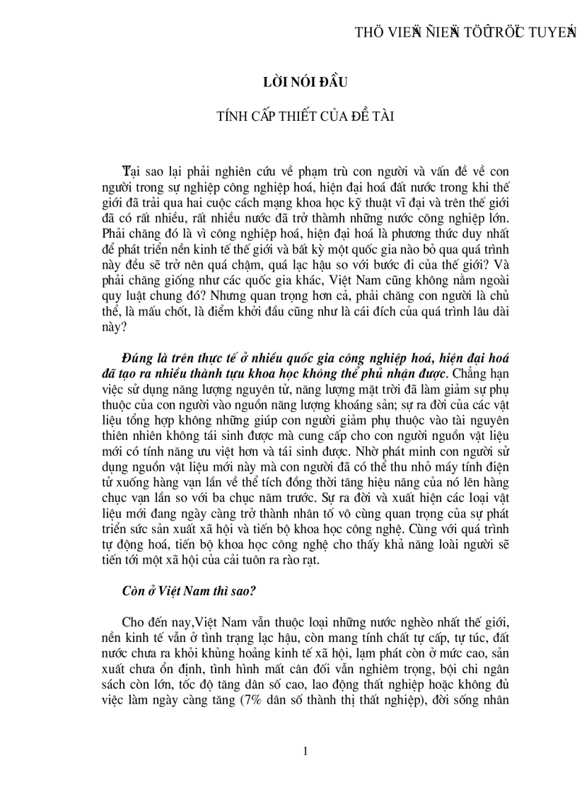 Vai trò của con người trong đời sống xã hội đặc biệt trong quá trình sản xuất xã hội Vấn đề công nghiệp hoá hiện đại hoá ở Việt Nam