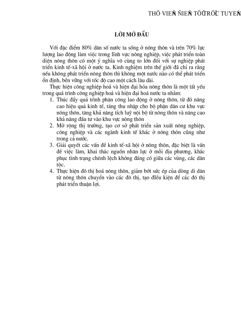 Thực trạng giải pháp và phương hướng về công nghiệp hoá hiện đại hoá nông nghiệp nông thôn từ nay đến năm 2020