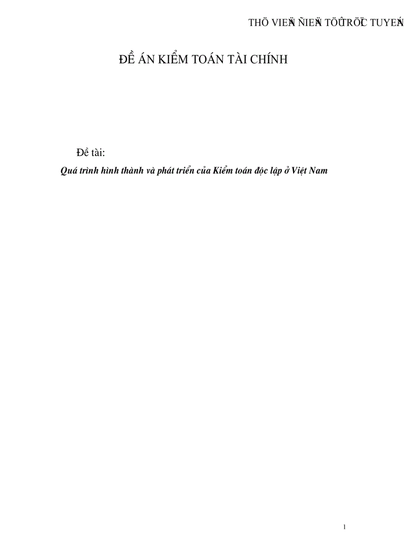 Quá trình hình thành và phát triển của Kiểm toán độc lập ở Việt Nam