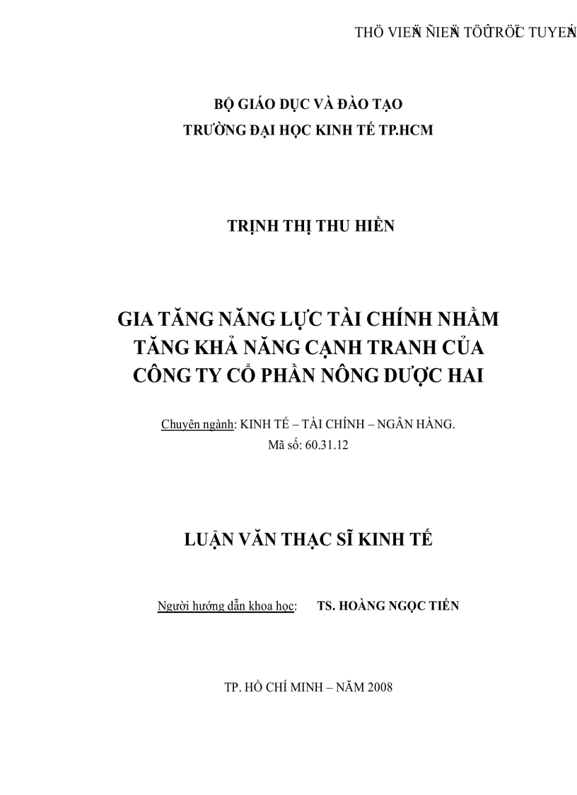 Gia tăng năng lực tài chính nhằm tăng khả năng cạnh tranh của Công ty Cổ phần Nông dược HAI