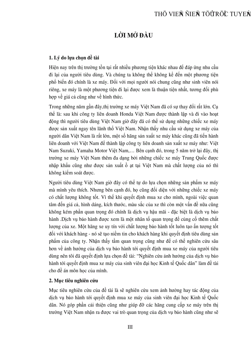 Tổng quan về thị trường xe máy Việt Nam và các giải pháp nâng cao chất lượng dịch vụ bảo hành nhằm tăng cường khả năng cạnh tranh cho các doanh nghiệp xuất khẩu xe máy