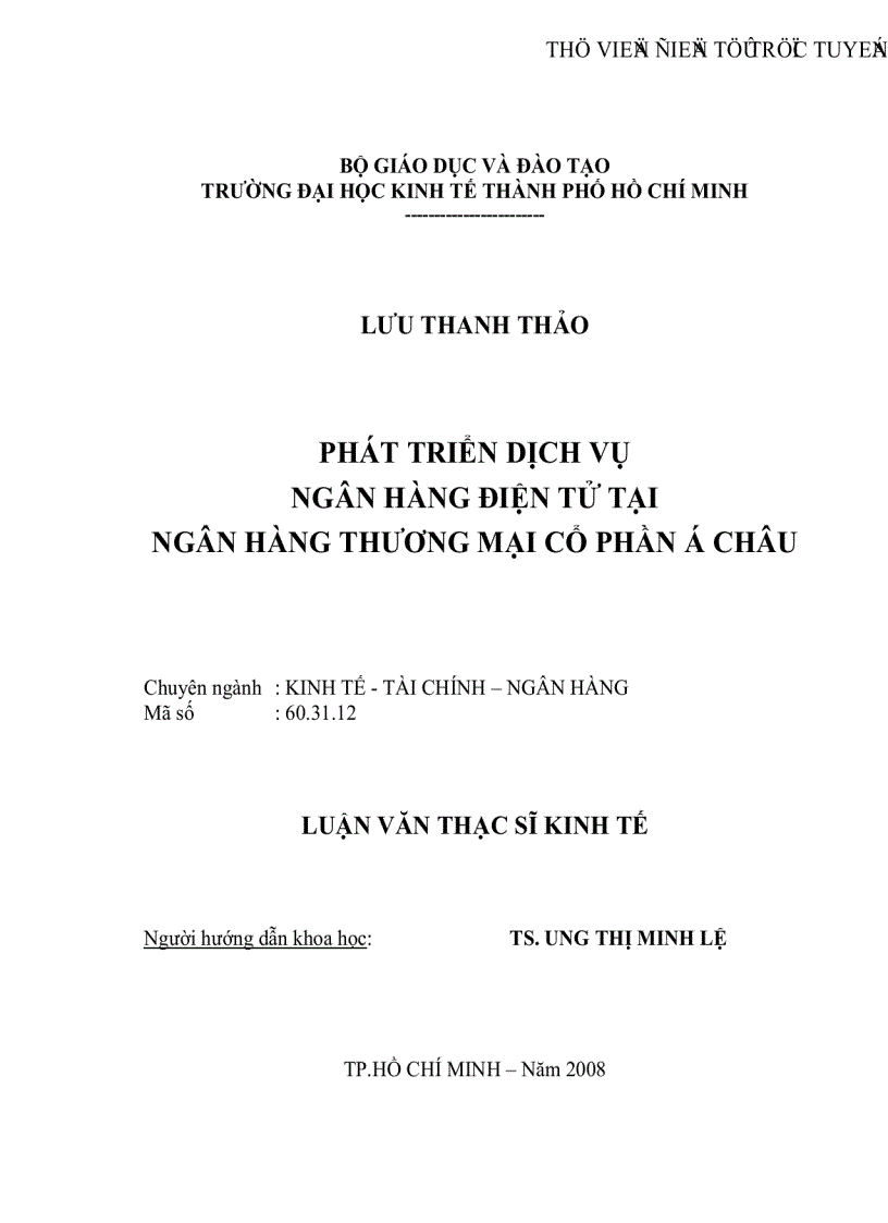 Phát triển dịch vụ Ngân hàng điện tử tại Ngân hàng thương mại cổ phần Á Châu