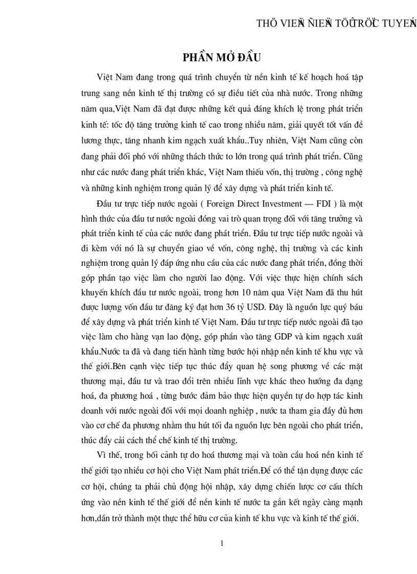 Lý luận xuất khẩu tư bản Đầu tư trực tiếp nước ngoài và những giải pháp nhằm thu hút đầu tư trực tiếp nước ngoài vào Việt Nam